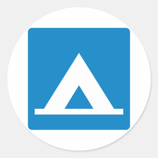 Adesivo Redondo Sinal de Estrada de Campground (Frente)