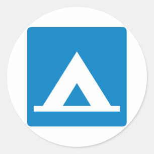 Adesivo Redondo Sinal de Estrada de Campground