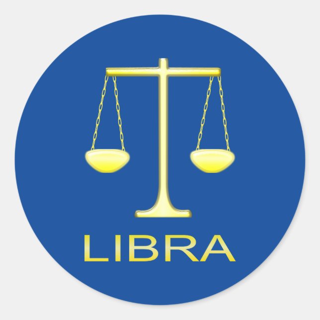 Adesivo Redondo Sinal de estrela do Ouro Libra Escala (Frente)