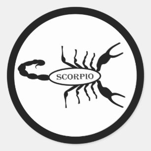 Adesivo Redondo Sinal de Estrela Scorpion Preta