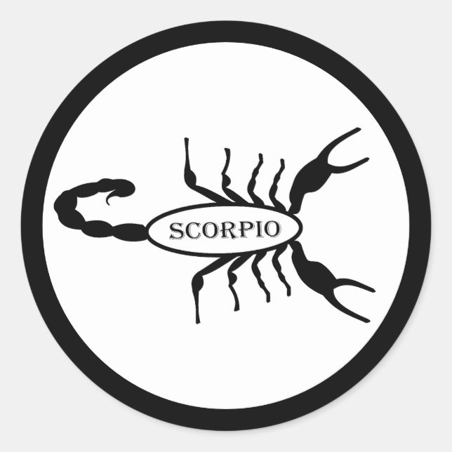 Adesivo Redondo Sinal de Estrela Scorpion Preta (Frente)