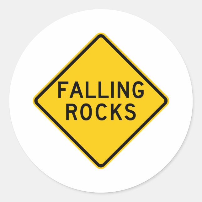 Adesivo Redondo Sinal de Fall Zone Highway (Frente)