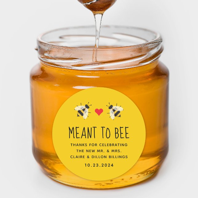 Adesivo Redondo Sinal de Favor do Casamento de Mel de Bee (Criador carregado)