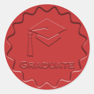 Adesivo Redondo Sinal de formando Cera Vermelha