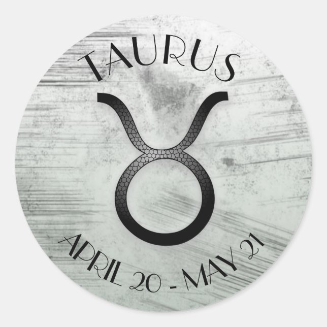 Adesivo Redondo Sinal de Horoscópio Taurus Zodiac Astrologia (Frente)