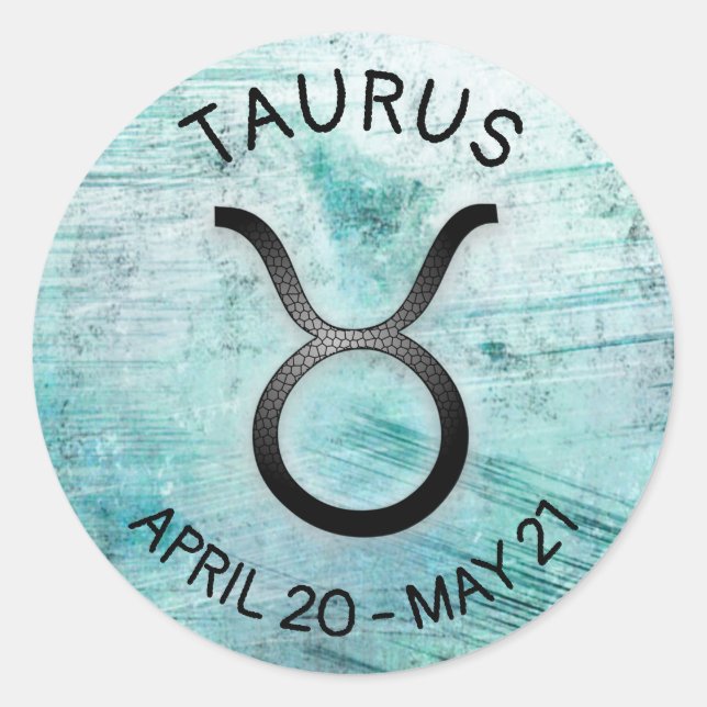 Adesivo Redondo Sinal de Horoscópio Taurus Zodiac Astrologia (Frente)