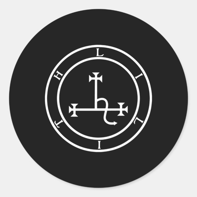 Adesivo Redondo Sinal De Lilith Goddese Witch Satanic Pagan Witchc (Frente)