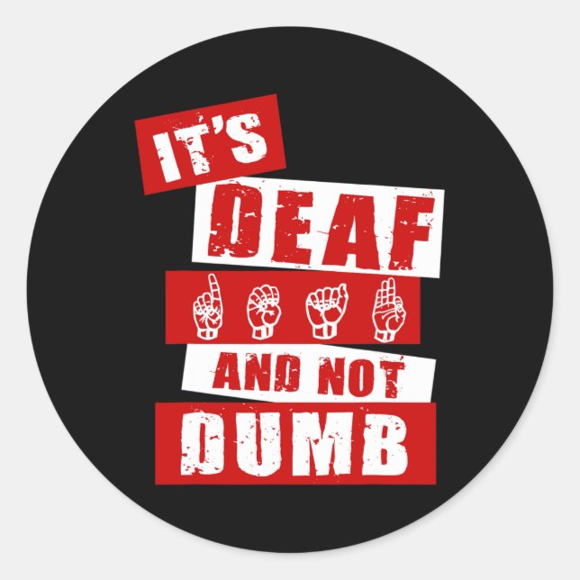 Adesivo Redondo Sinal de linguagem Deficientes Auditivos Palavra (Frente)