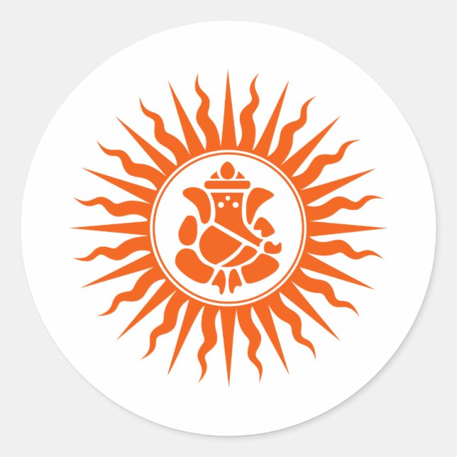 Adesivo Redondo Sinal de Lord Ganesha (Frente)