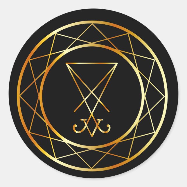 Adesivo Redondo Sinal de Lúcifer (Frente)
