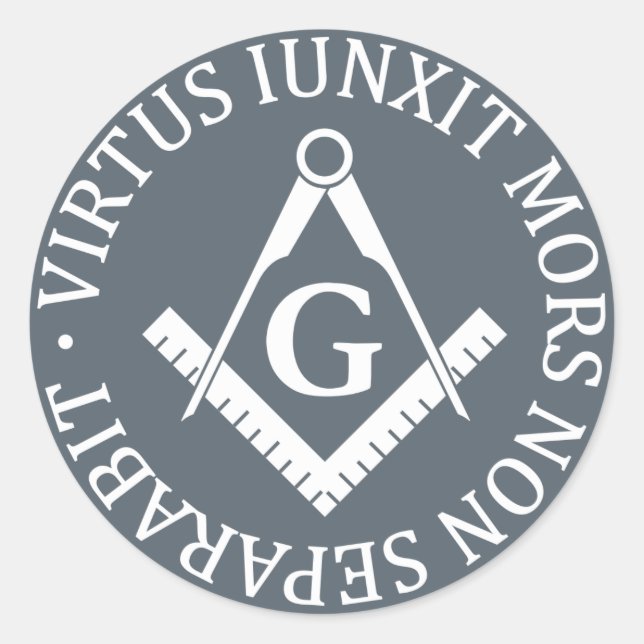 Adesivo Redondo Sinal de maçonaria (Frente)