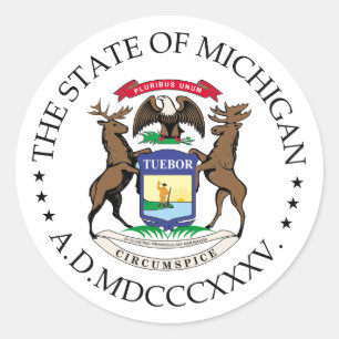 Adesivo Redondo Sinal de Michigan