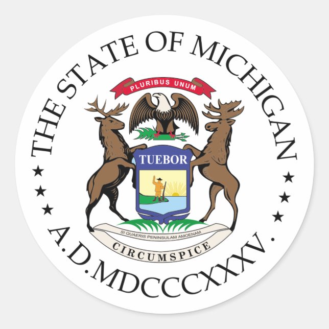 Adesivo Redondo Sinal de Michigan (Frente)