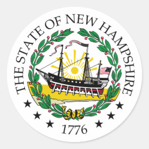 Adesivo Redondo Sinal de New Hampshire