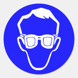 Adesivo Redondo Sinal de Óculos de Segurança Necessário