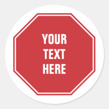 Sinal de Parada Vermelha com Qualquer Texto