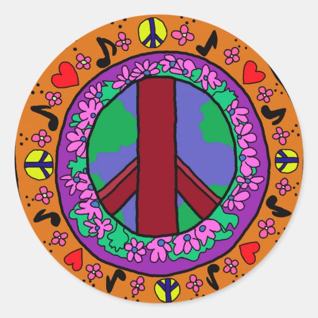 Adesivo Redondo Sinal de Paz (Frente)