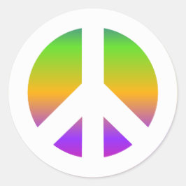Adesivo Redondo Sinal de Paz Arco-íris Brilhante