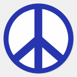 Adesivo Redondo Sinal de paz azul profundo