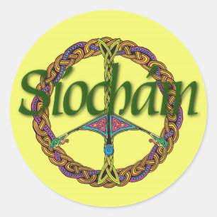 Adesivo Redondo Sinal de Paz Celta Sticker em Irlandês