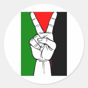 ADESIVO REDONDO SINAL DE PAZ DA BANDEIRA DE PALESTINA