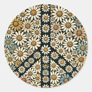 Adesivo Redondo Sinal de Paz - Daisies