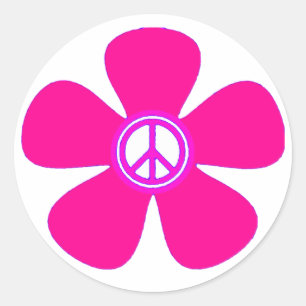 Adesivo Redondo Sinal de Paz de Energia Flor