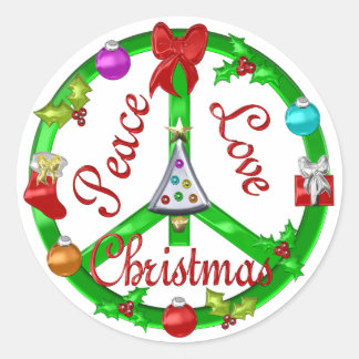 Adesivo Redondo Sinal de Paz de Natal