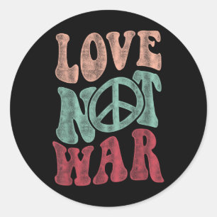 Adesivo Redondo Sinal de Paz do Amor Não Guerra