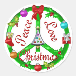 Adesivo Redondo Sinal de paz do Natal