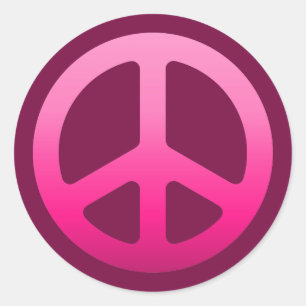 Adesivo Redondo Sinal de Paz Fade Rosa