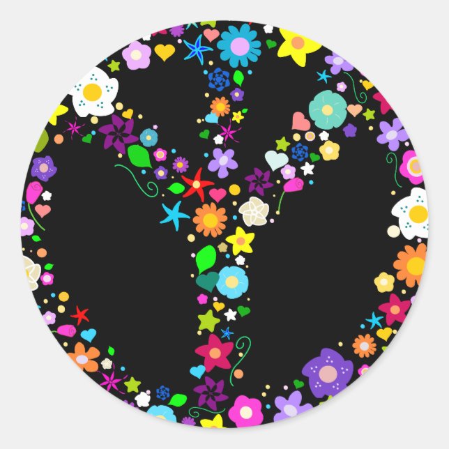 Adesivo Redondo Sinal de Paz Invertido - como o seu inventor queri (Frente)