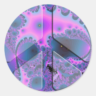 Adesivo Redondo sinal de paz psicodélico