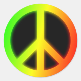 Adesivo Redondo Sinal de Paz Rastafarian