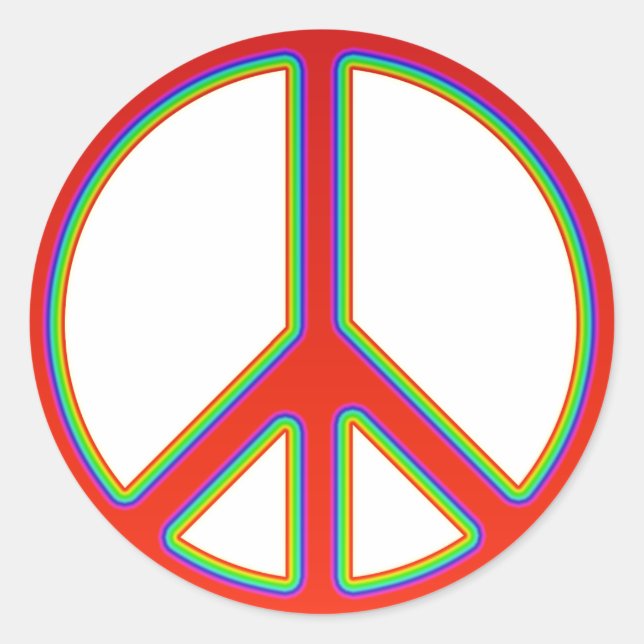 ADESIVO REDONDO SINAL DE PAZ RETRO (Frente)