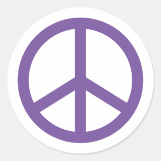 Adesivo Redondo Sinal de Paz Roxo