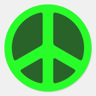 Adesivo Redondo Sinal de Paz Verde