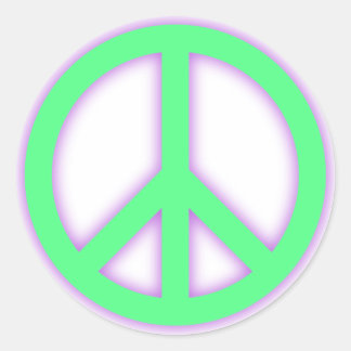 Adesivo Redondo Sinal de Paz Verde
