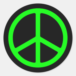 Adesivo Redondo Sinal de Paz Verde Brilhante