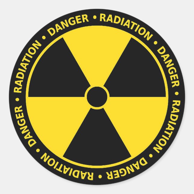 Adesivo Redondo Sinal de perigo (Frente)