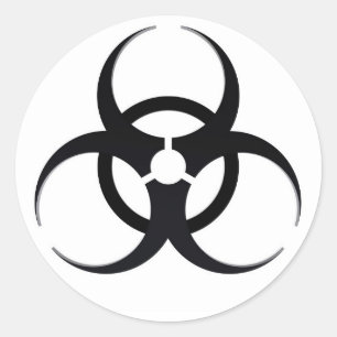 Adesivo Redondo Sinal de perigo biológico