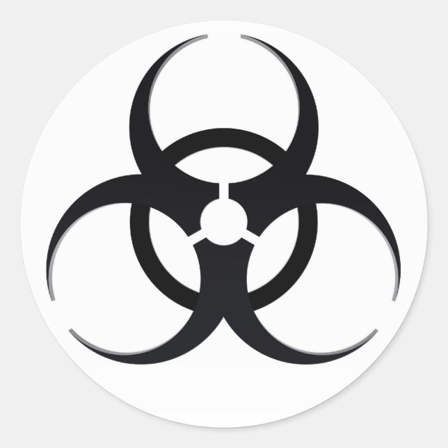 Adesivo Redondo Sinal de perigo biológico (Frente)