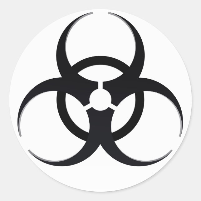 Adesivo Redondo Sinal de perigo biológico