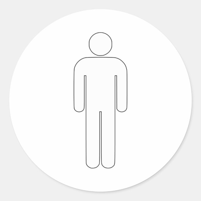 Adesivo Redondo Sinal de Pessoa Símbolo Universal Silhuette Clássi (Frente)