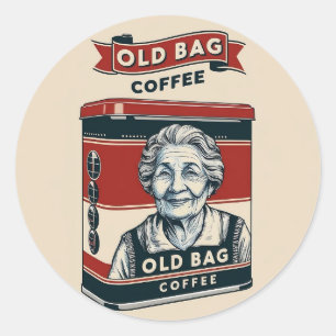 Adesivo Redondo Sinal De Publicidade Tin Para Café De Saco Antigo