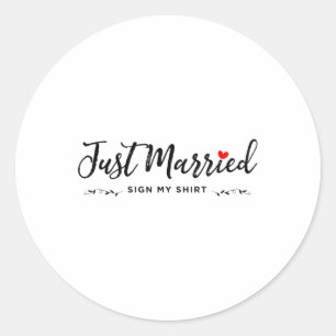Adesivo Redondo Sinal de recem casados Minha Camisa - Noiva &