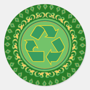 Adesivo Redondo Sinal de Reciclar Medallion