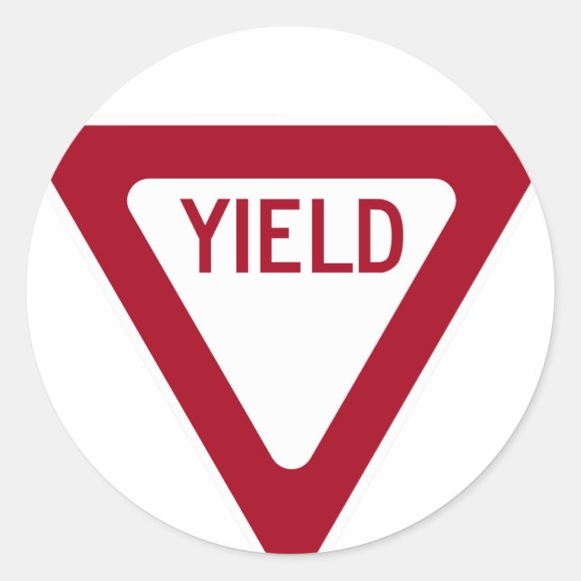 Adesivo Redondo Sinal de Rendimento (Frente)