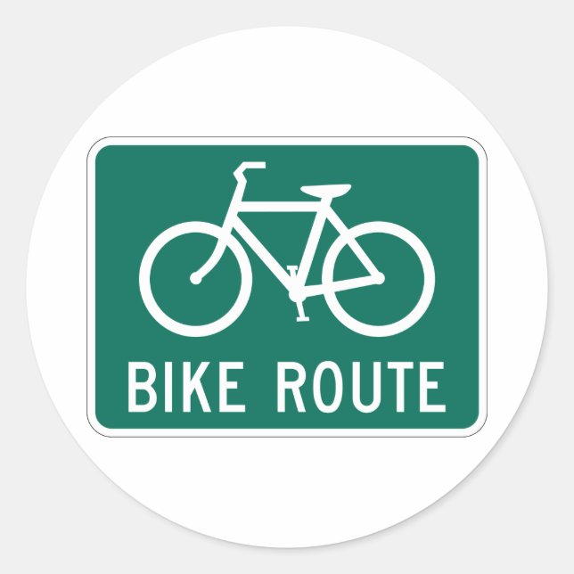 Adesivo Redondo Sinal de rota de bicicleta Vinheta grande (Frente)