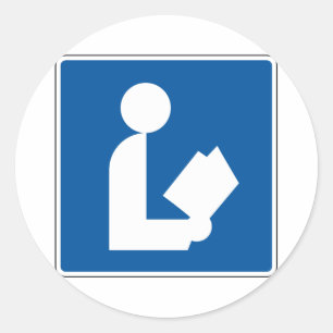 Adesivo Redondo Sinal de rua da biblioteca